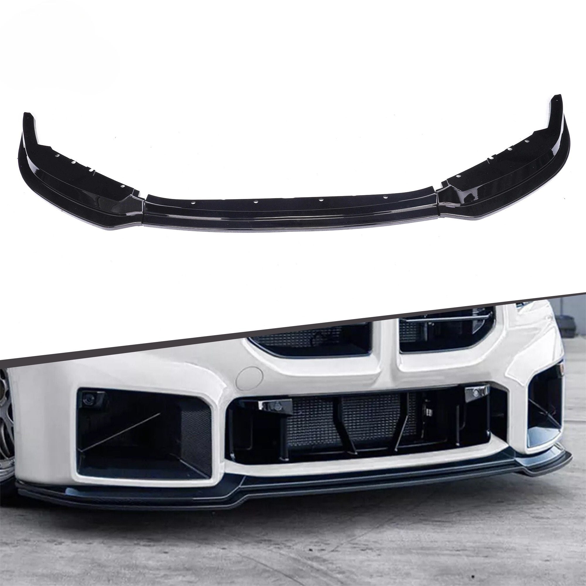 BMW M2 G87 Schwarz Hochglanz V Stil Frontlippe (2023+)