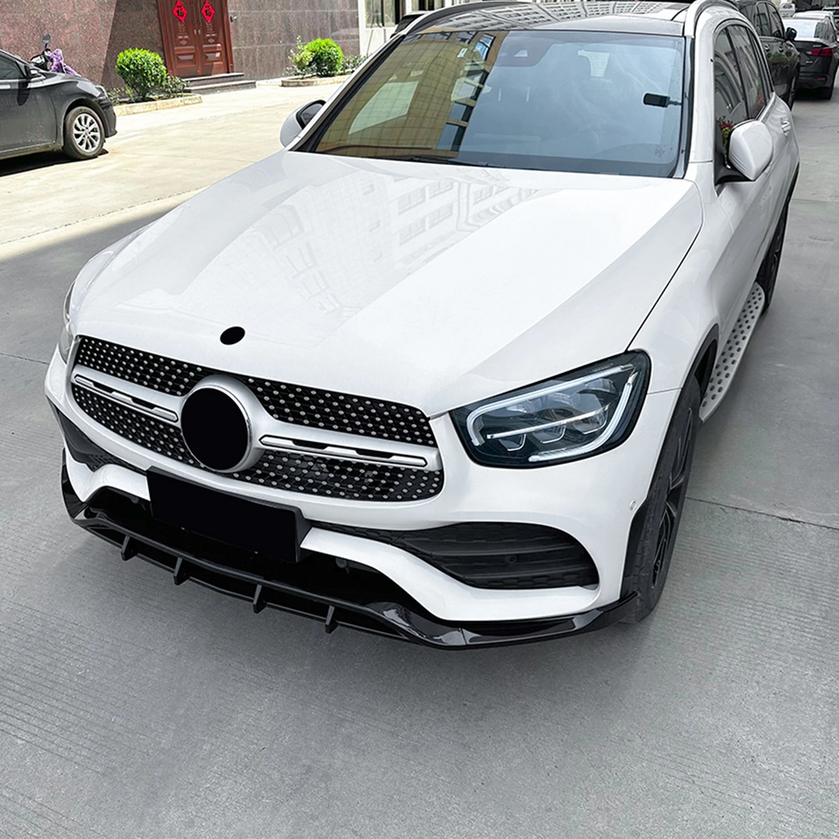 Mercedes GLC X253/C253 Facelift Hochglanz Schwarze Frontlippe Splitter (2020-2022)