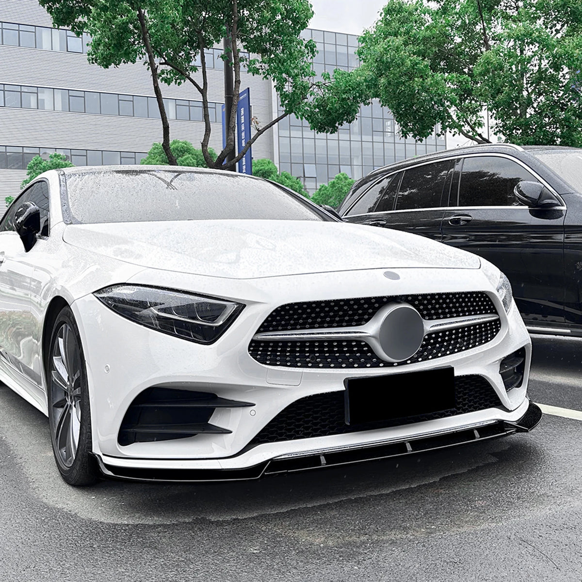 Mercedes CLS C257 AMG Style Hochglanz Schwarze Frontlippe Splitter (2018-2021)