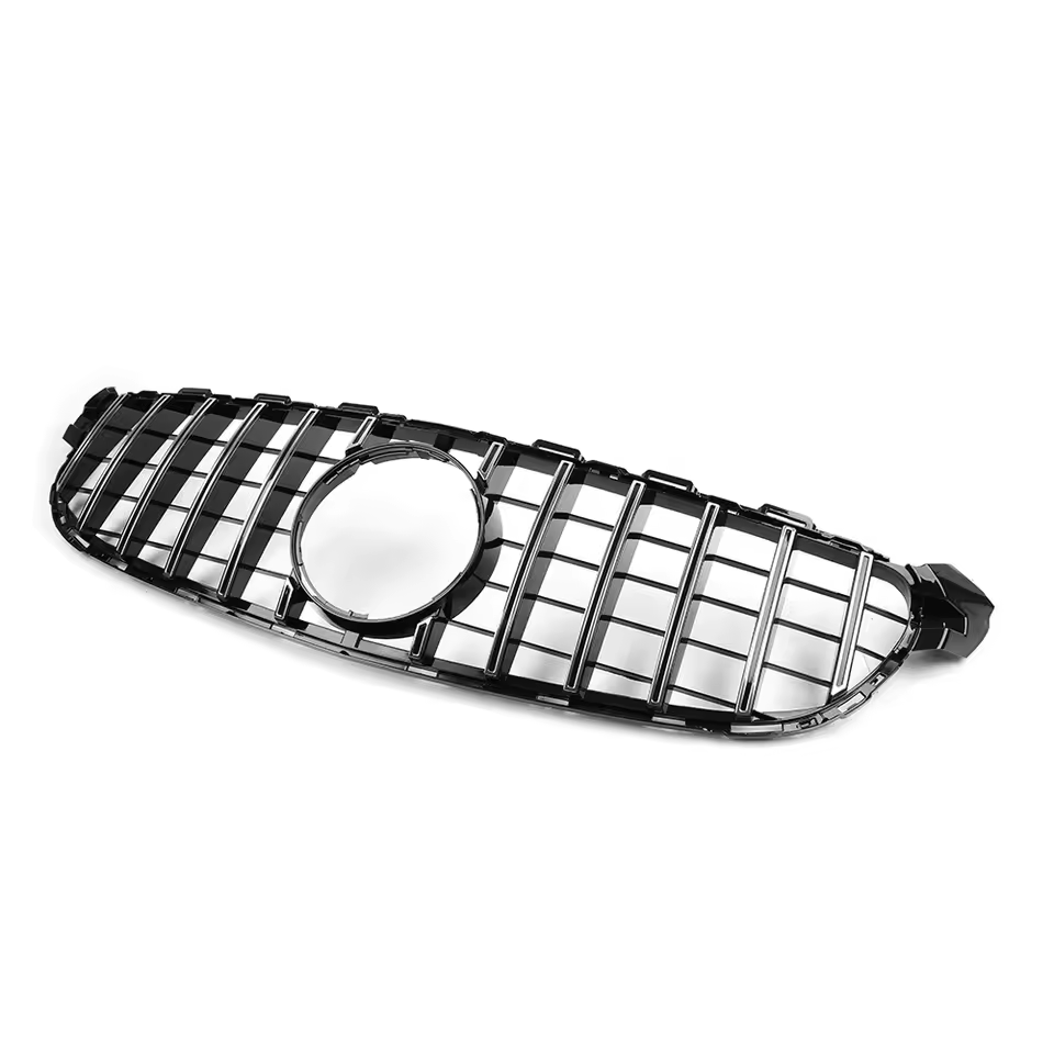 Mercedes C-Klasse C63 W205/C205 Hochglanz Schwarze Panamericana GT Style Grill (2015-2018)