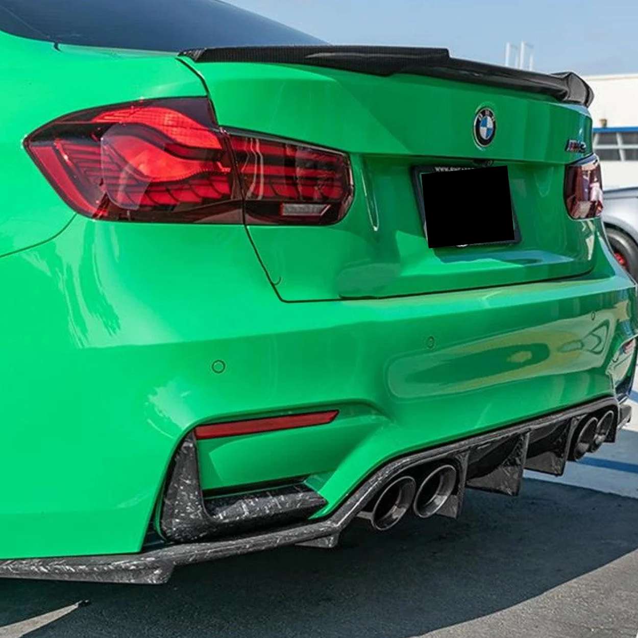 BMW 3er F30 / M3 F80 Schwarz Glänzend M4 Style Heckspoiler (2014-2019)