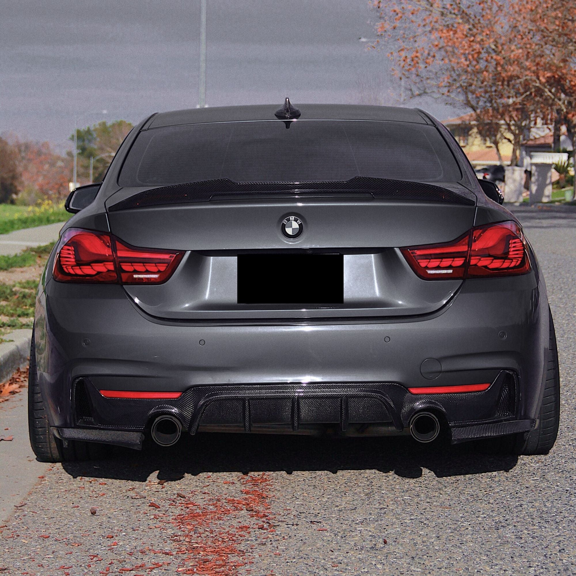 BMW 4er F32 F33 F36 Doppelauspuffanlage Carbon M Performance Style Diffusor (2014-2019)