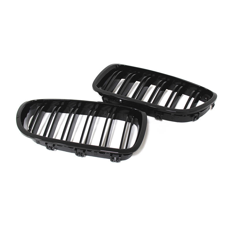 BMW 5er / M5 F10/F11 Hochglanz Schwarze Doppellamellen Nieren Grill (2010-2017)
