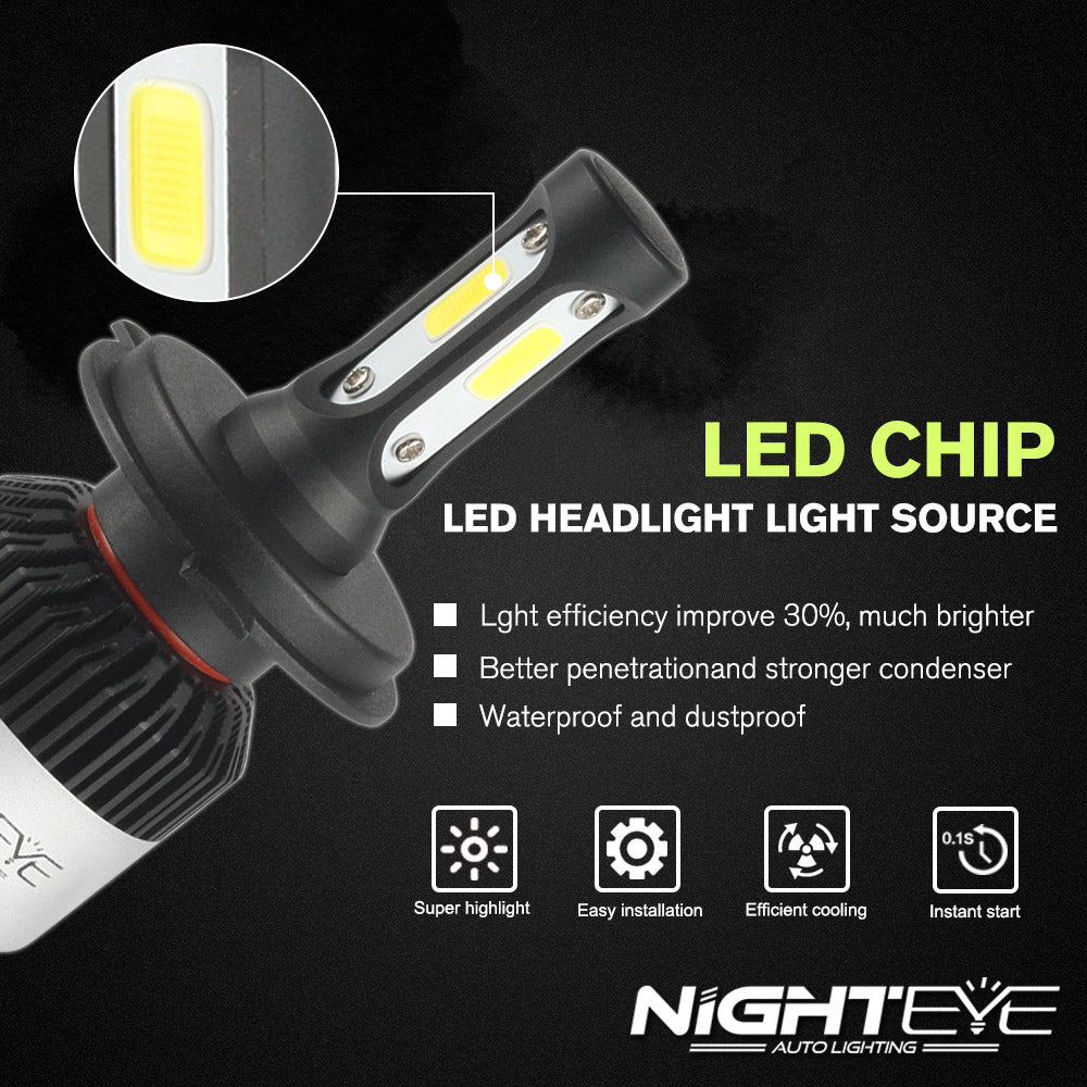 NIGHT EYE 6500K 72W LED-Scheinwerferlampen (H7/H4/H8/H9/H11/HB3 9005/HB4 9006)