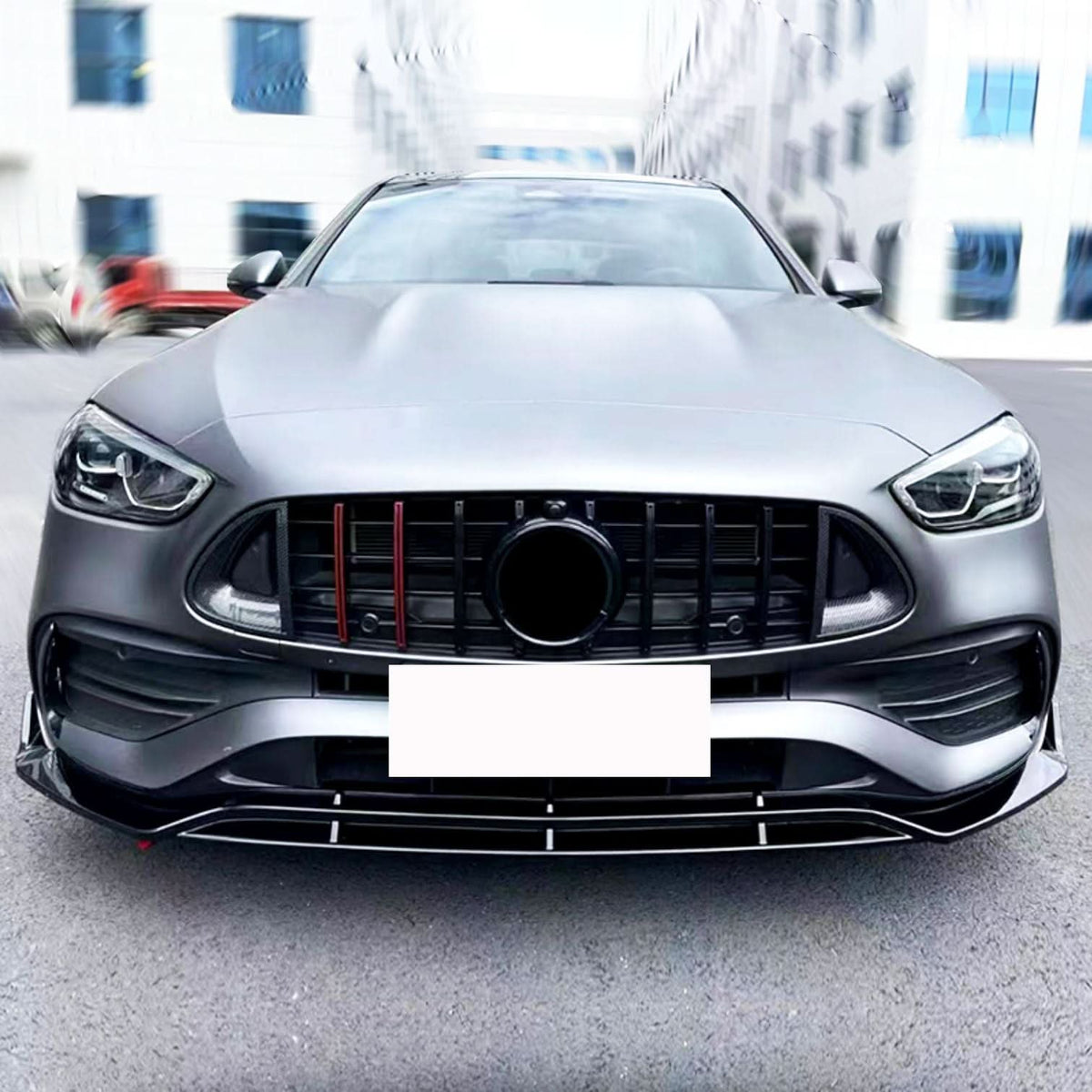 Mercedes C-Klasse W206 B2 Style Hochglanz Schwarze Frontlippe Splitter (2022+)